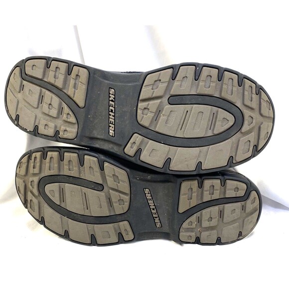 Skechers Men\'s Leather Work Shoes Size 9.5 Relaxed Fit Memory Foam Black 64260 main image 4